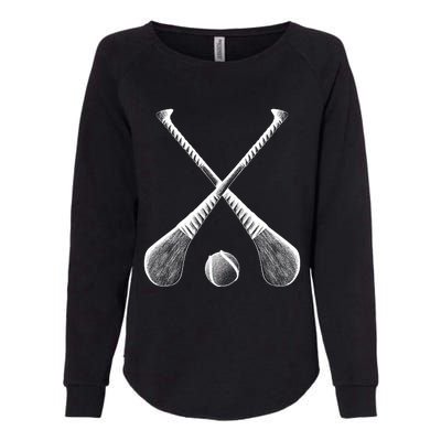 Crossed Hurling Bats Womens California Wash Sweatshirt