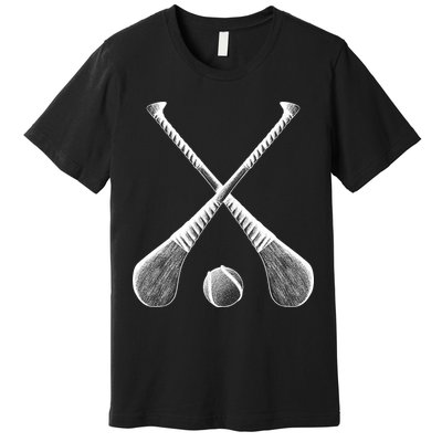 Crossed Hurling Bats Premium T-Shirt