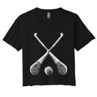 Crossed Hurling Bats Women's Crop Top Tee