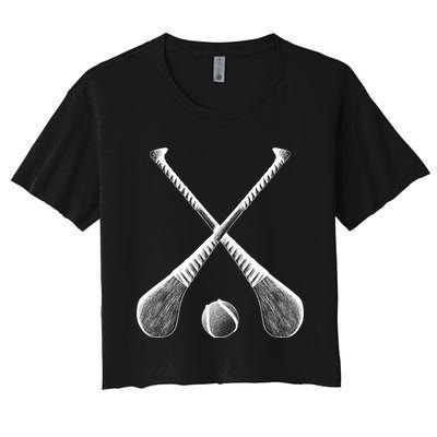 Crossed Hurling Bats Women's Crop Top Tee