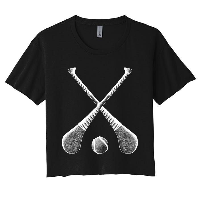 Crossed Hurling Bats Women's Crop Top Tee