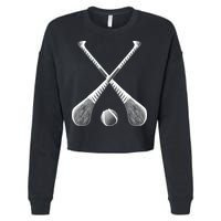 Crossed Hurling Bats Cropped Pullover Crew