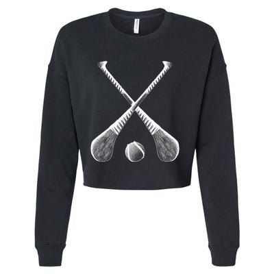 Crossed Hurling Bats Cropped Pullover Crew