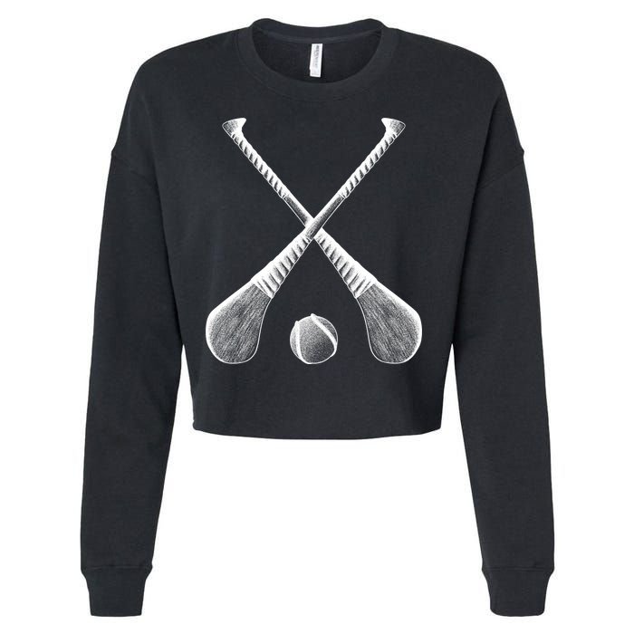 Crossed Hurling Bats Cropped Pullover Crew