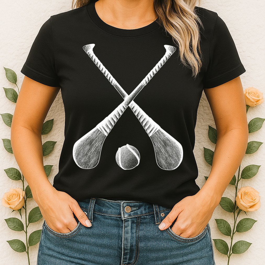 Crossed Hurling Bats Womens T-Shirt