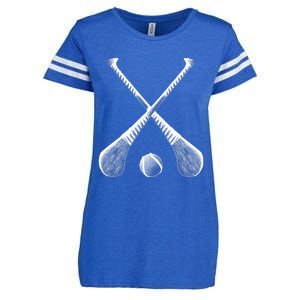 Crossed Hurling Bats Enza Ladies Jersey Football T-Shirt