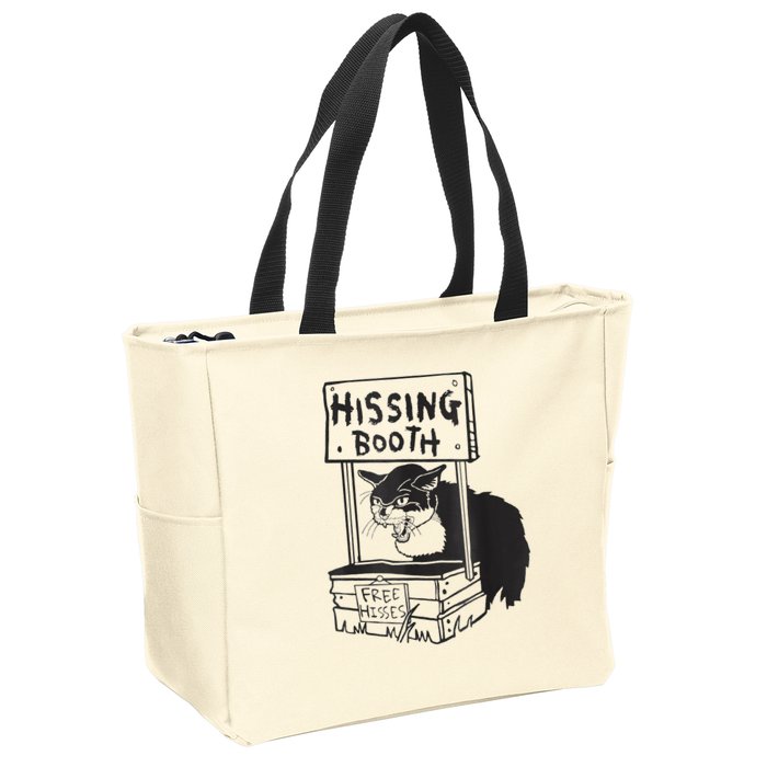 Cat Hissing Booth Free Hisses Zip Tote Bag