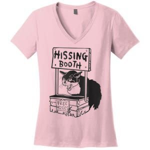 Cat Hissing Booth Free Hisses Women's V-Neck T-Shirt