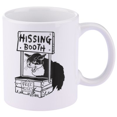 Cat Hissing Booth Free Hisses 11oz C Handle Ceramic Mug
