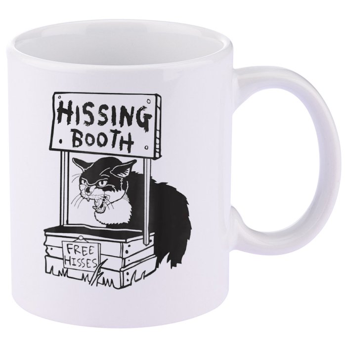 Cat Hissing Booth Free Hisses 11oz C Handle Ceramic Mug