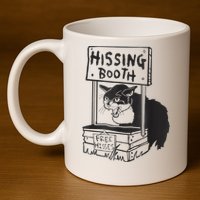 Cat Hissing Booth Free Hisses 11oz C Handle Ceramic Mug
