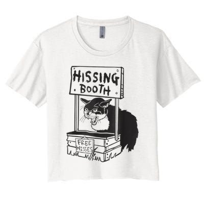 Cat Hissing Booth Free Hisses Women's Crop Top Tee