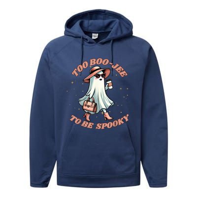 Cute Halloween Boo Jee Ghost Girl Women Boujee Spooky Performance Fleece Hoodie