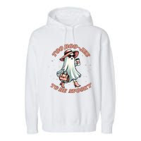 Cute Halloween Boo Jee Ghost Girl Women Boujee Spooky Garment-Dyed Fleece Hoodie