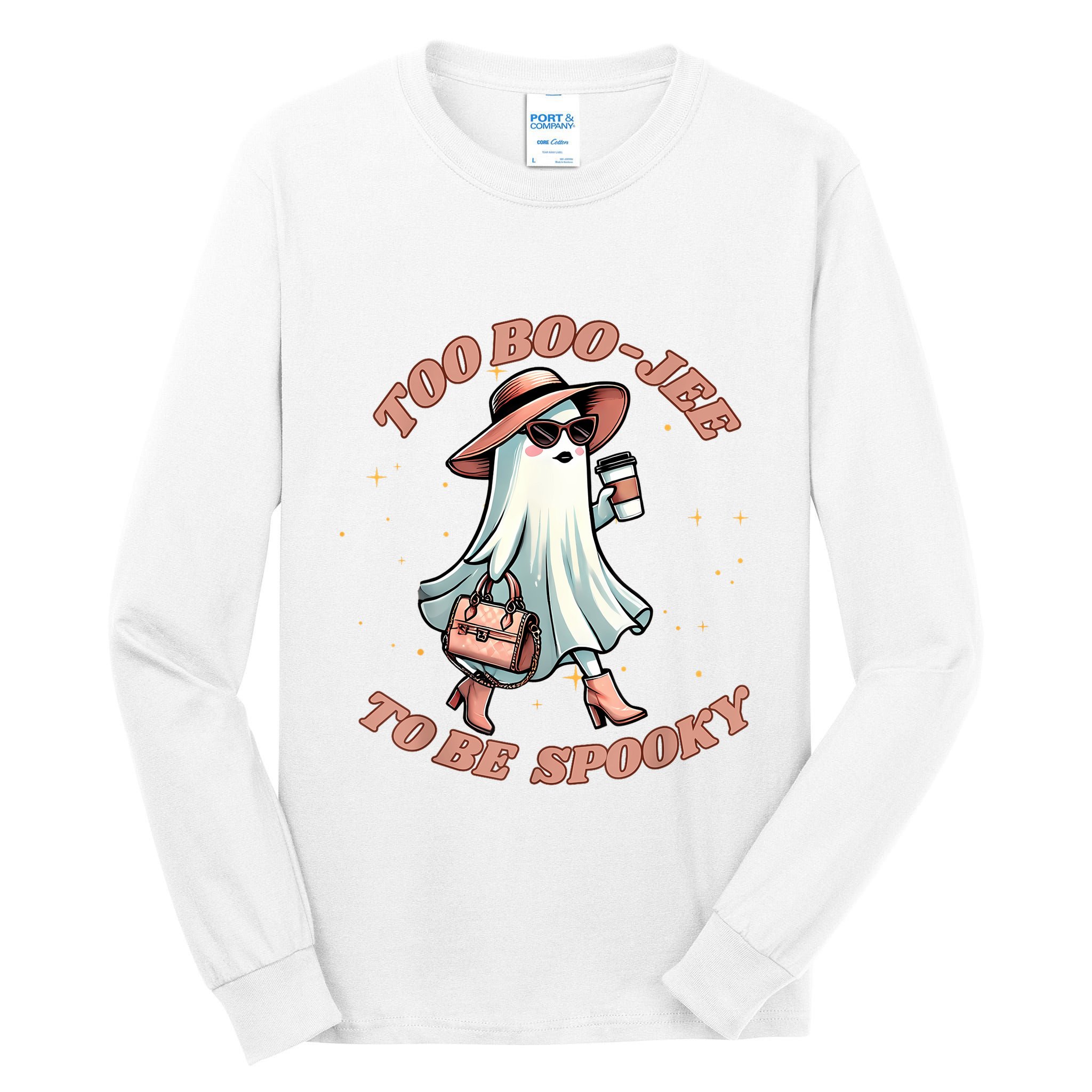 Cute Halloween Boo Jee Ghost Girl Women Boujee Spooky Tall Long Sleeve T-Shirt