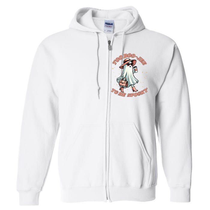 Cute Halloween Boo Jee Ghost Girl Women Boujee Spooky Full Zip Hoodie