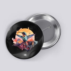 Colorful Hummingbird Bird Watching Earth Day Nature Lovers Button