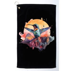 Colorful Hummingbird Bird Watching Earth Day Nature Lovers Platinum Collection Golf Towel