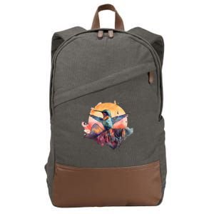 Colorful Hummingbird Bird Watching Earth Day Nature Lovers Cotton Canvas Backpack