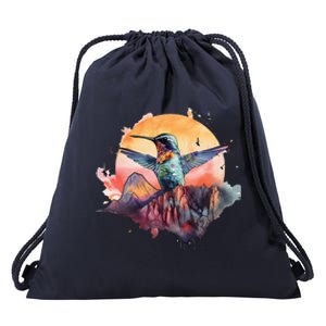 Colorful Hummingbird Bird Watching Earth Day Nature Lovers Drawstring Bag