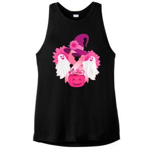 Cute Halloween Breast Cancer Awareness Ladies PosiCharge Tri-Blend Wicking Tank