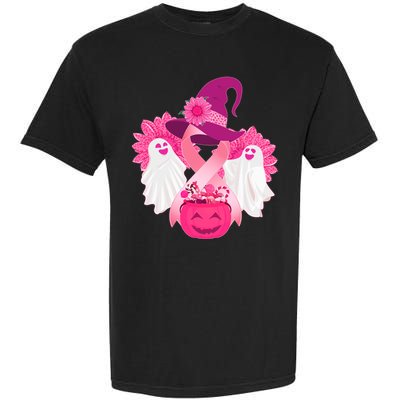 Cute Halloween Breast Cancer Awareness Garment-Dyed Heavyweight T-Shirt