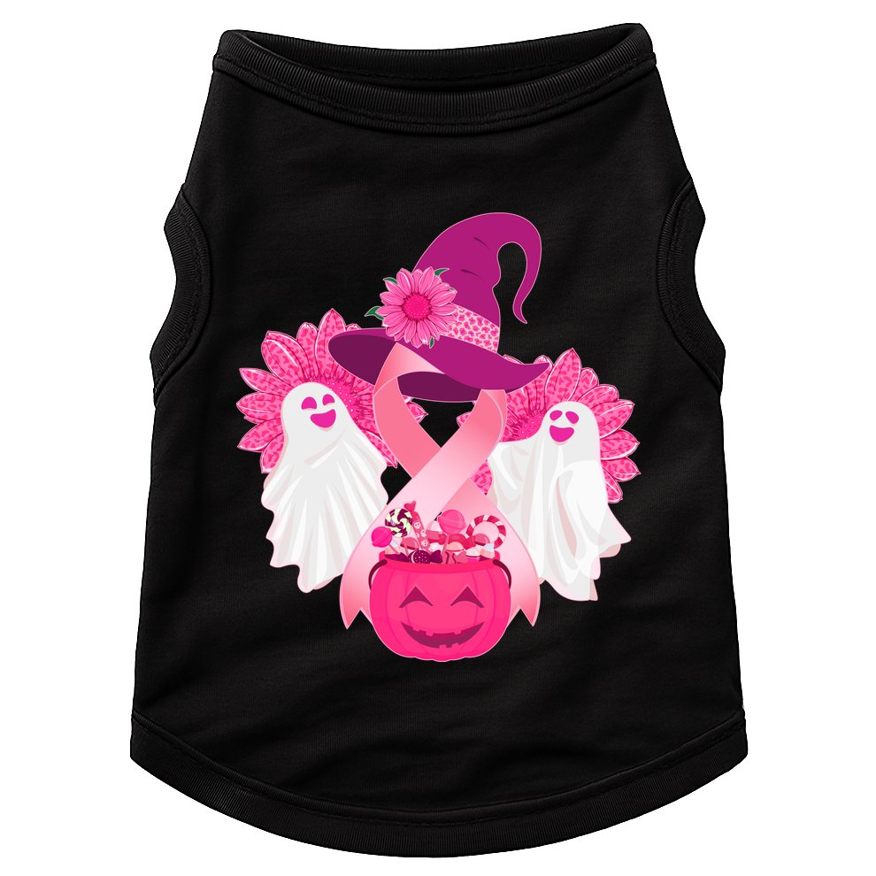 Cute Halloween Breast Cancer Awareness Doggie Tank