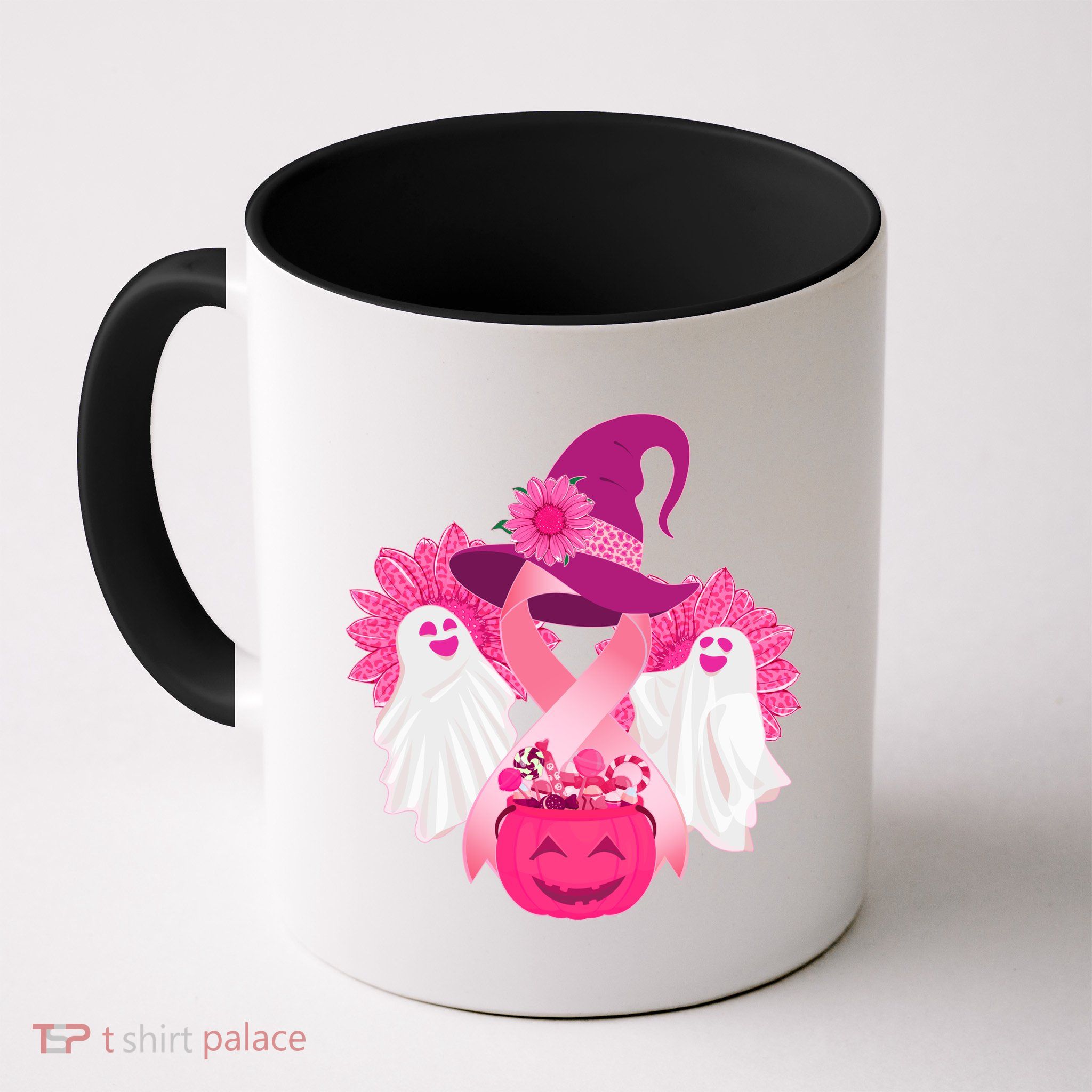 Cute Halloween Breast Cancer Awareness Mug