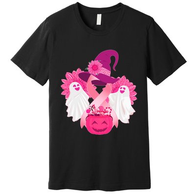 Cute Halloween Breast Cancer Awareness Premium T-Shirt