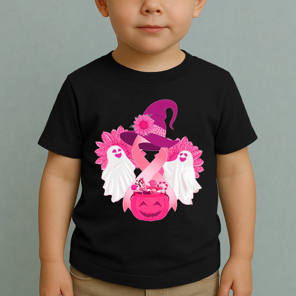 Cute Halloween Breast Cancer Awareness Toddler T-Shirt