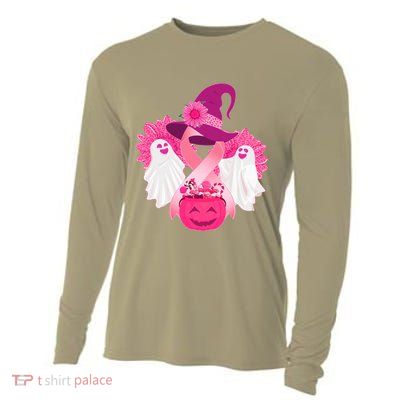 Cute Halloween Breast Cancer Awareness Cooling Performance Long Sleeve Crew