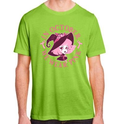 Cute Halloween Breast Cancer Awareness In October We Wear Pink Witch Adult ChromaSoft Performance T-Shirt