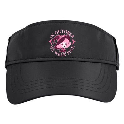Cute Halloween Breast Cancer Awareness In October We Wear Pink Witch Adult Drive Performance Visor
