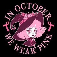 Cute Halloween Breast Cancer Awareness In October We Wear Pink Witch Toddler T-Shirt