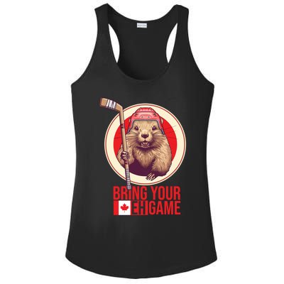 Canadian Hockey Beaver Canada Day Bring Your Eh! Game Funny Gift Ladies PosiCharge Competitor Racerback Tank