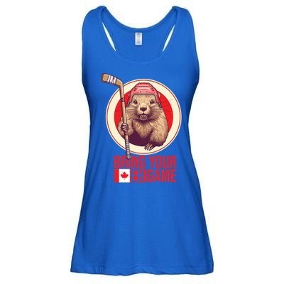 Canadian Hockey Beaver Canada Day Bring Your Eh! Game Funny Gift Ladies Essential Flowy Tank