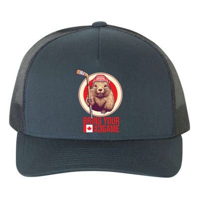 Canadian Hockey Beaver Canada Day Bring Your Eh! Game Funny Gift Yupoong Adult 5-Panel Trucker Hat