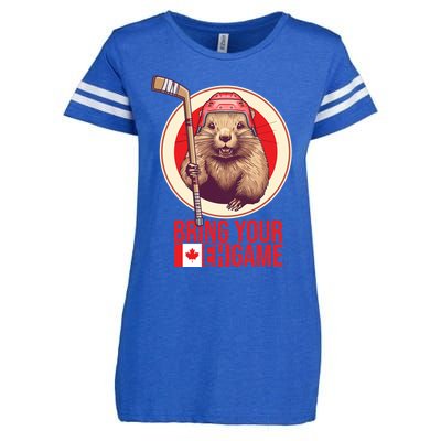 Canadian Hockey Beaver Canada Day Bring Your Eh! Game Funny Gift Enza Ladies Jersey Football T-Shirt