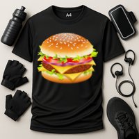Cheeseburger Hamburger Burger Funny Food Halloween Costume Cooling Performance Crew T-Shirt