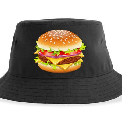 Cheeseburger Hamburger Burger Funny Food Halloween Costume Sustainable Bucket Hat