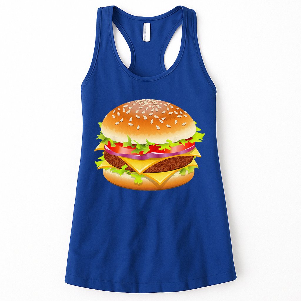 Cheeseburger Hamburger Burger Funny Food Halloween Costume Womens Tank Top