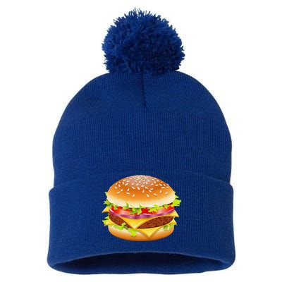 Cheeseburger Hamburger Burger Funny Food Halloween Costume Pom Pom 12in Knit Beanie