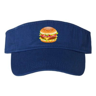 Cheeseburger Hamburger Burger Funny Food Halloween Costume Valucap Bio-Washed Visor