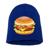 Cheeseburger Hamburger Burger Funny Food Halloween Costume Short Acrylic Beanie