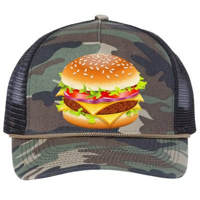 Cheeseburger Hamburger Burger Funny Food Halloween Costume Retro Rope Trucker Hat Cap