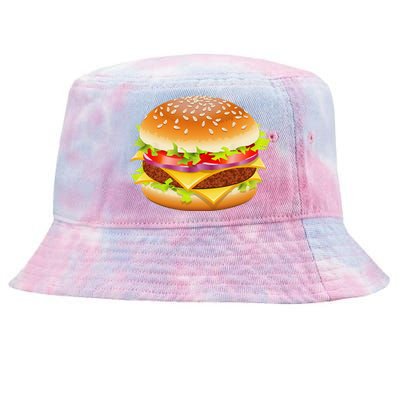 Cheeseburger Hamburger Burger Funny Food Halloween Costume Tie-Dyed Bucket Hat