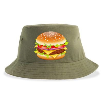 Cheeseburger Hamburger Burger Funny Food Halloween Costume Sustainable Bucket Hat