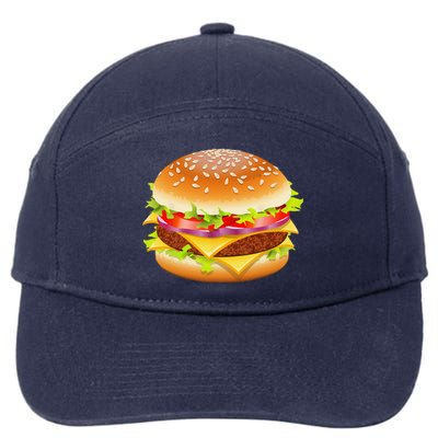 Cheeseburger Hamburger Burger Funny Food Halloween Costume 7-Panel Snapback Hat