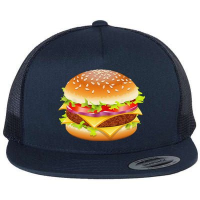 Cheeseburger Hamburger Burger Funny Food Halloween Costume Flat Bill Trucker Hat