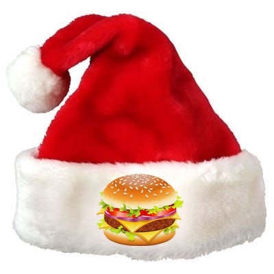 Cheeseburger Hamburger Burger Funny Food Halloween Costume Premium Christmas Santa Hat